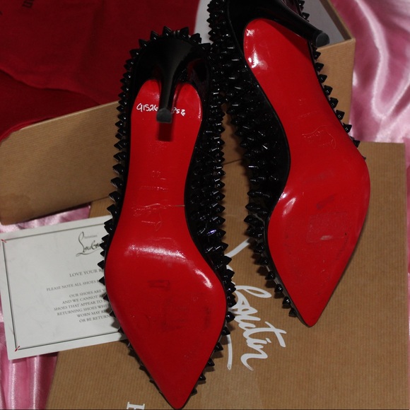 Black Spike Louboutin Pigalle Pumps - Picture 3 of 4